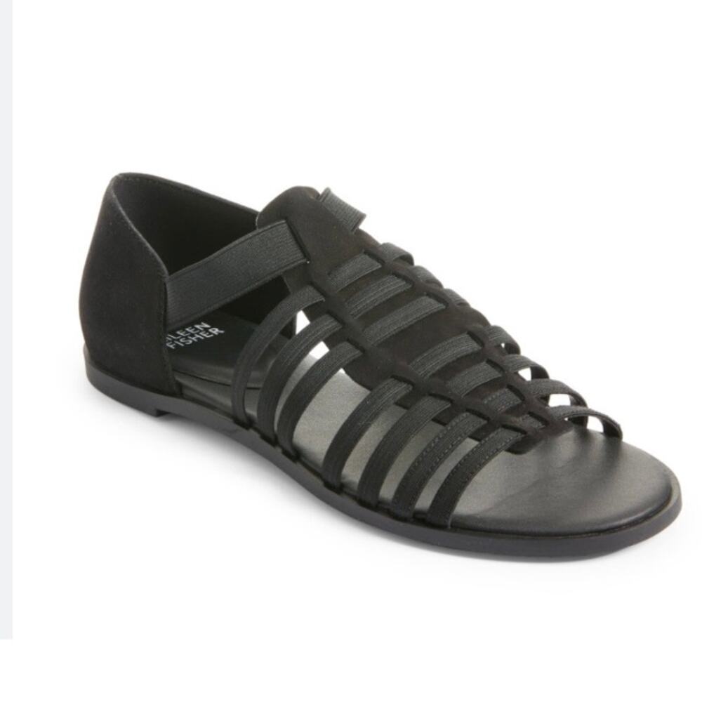 New without box Eileen Fisher black Rato strappy sandals